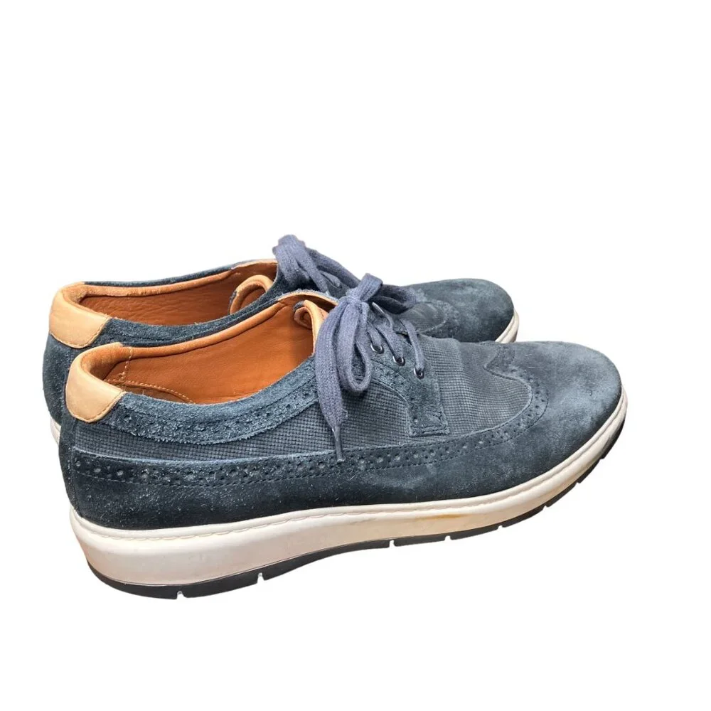 Johnston & Murphy‎ Men's 9.5 M Elliston Wingtip Blue Suede Casual Dress Shoes